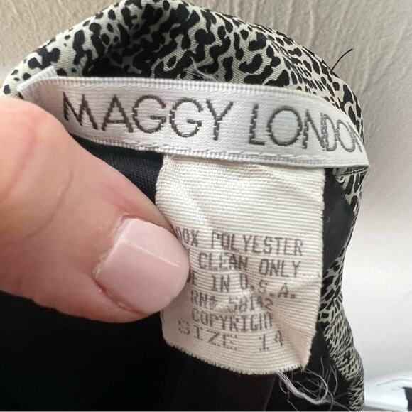 Maggie London black and tan snake print sleeveless maxi dress size 14 B53 - Picture 3 of 4